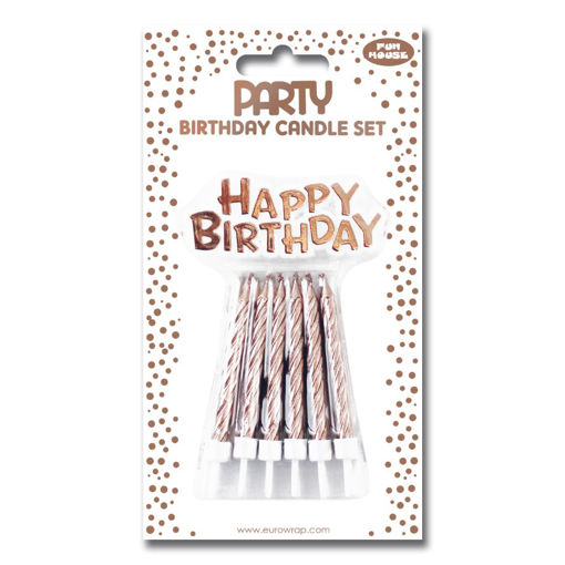 Picture of BIRTHDAY CANDLE SET METALLIC ROSE GOLD